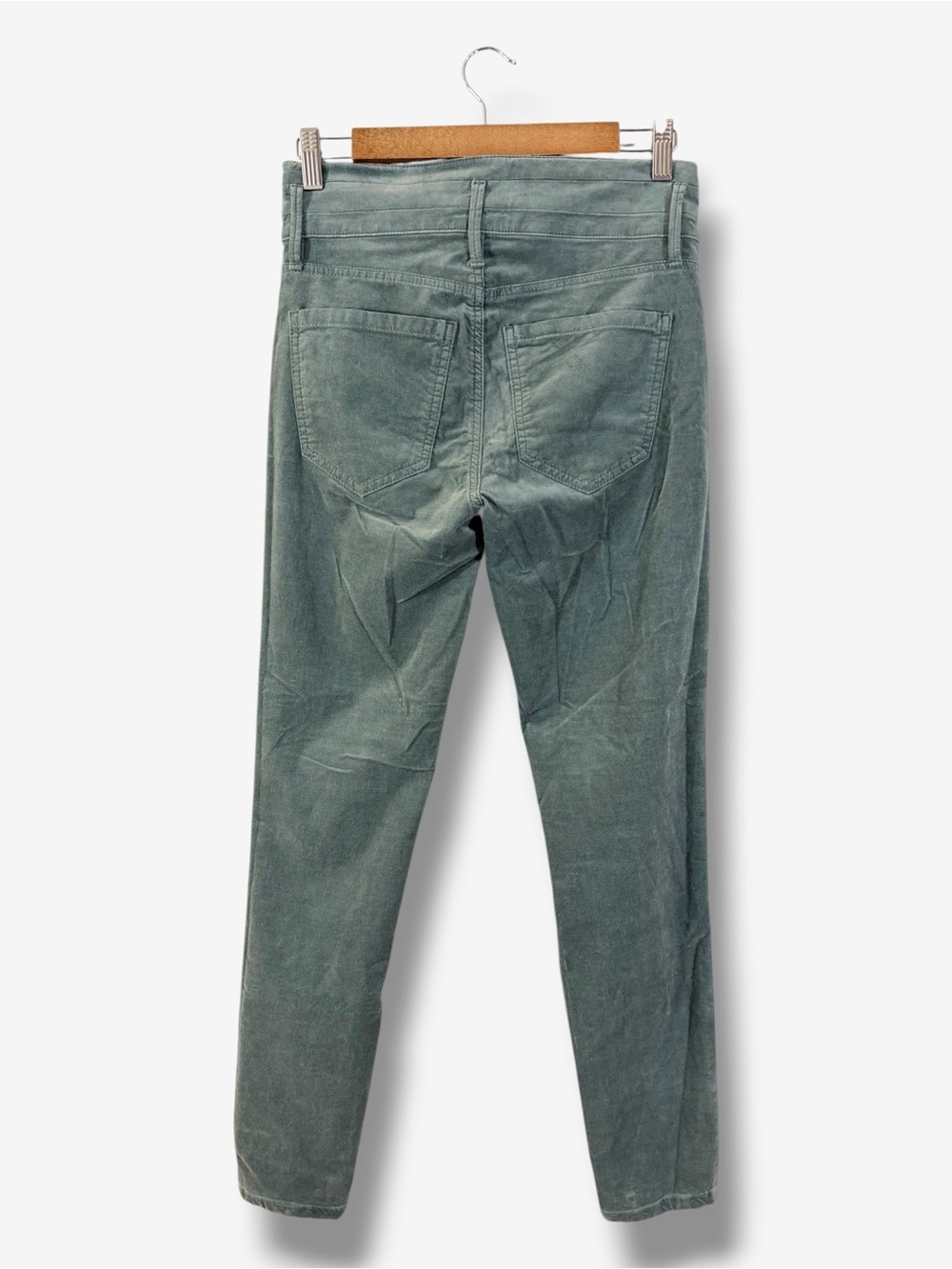 NWOT Ann Taylor High Rise Skinny Velveteen Pants Size 2 Teal Green Preppy Casual - Picture 6 of 8